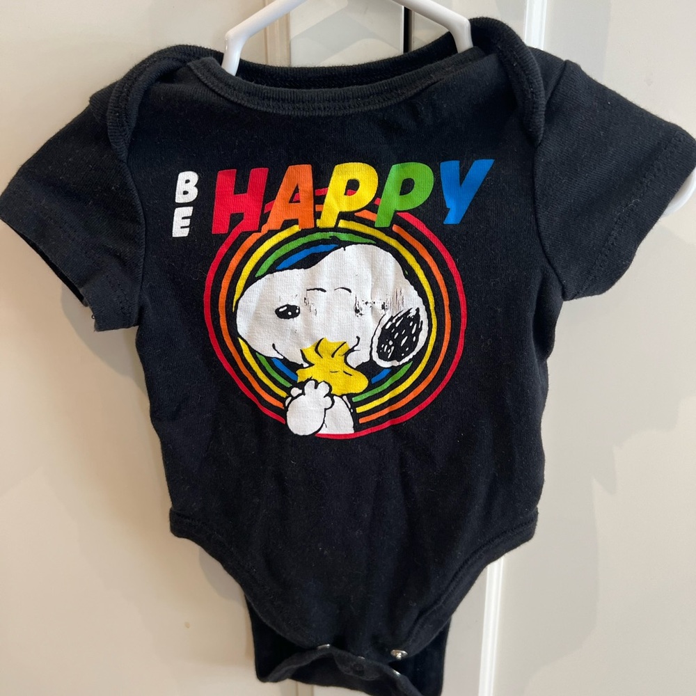 Peanuts Black and Red Snoopy Bodysuit Retro Design
